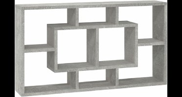 vidaXL - Wandschap - 8 - vakken - betongrijs