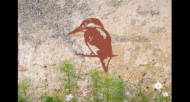 Wanddecoratie IJsvogel/ Kingfisher Roestmetaal, 141605, 51,6x53,1cm