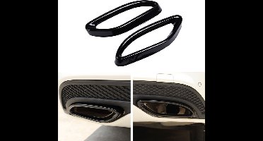 Passend Voor Mercedes AMG Look Black uitlaat trim A Klasse W176 B Klasse W166 C Klasse W205 E Klasse W213