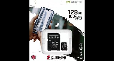 Kingston - Micro SD geheugenkaart - Canvas Select Plus - MicroSDXC - 128 GB - incl. SD-adapter