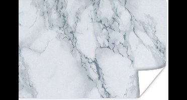 Poster Marmer - Patroon - Gijs - Wit - Marmerlook - Luxe - 30x20 cm