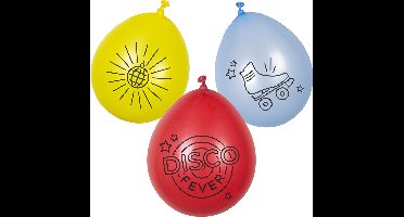 Boland - Set 6 latex ballonnen 'Disco fever' - Multi - Knoopballon