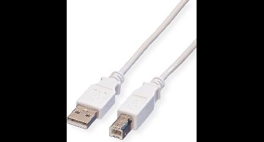 VALUE USB 2.0 Kabel, type A-B, Type A-B, wit, 4,5 m