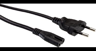 ROLINE netsnoer platte eurostekker naar C7, 2 polig, zwart, 5 m