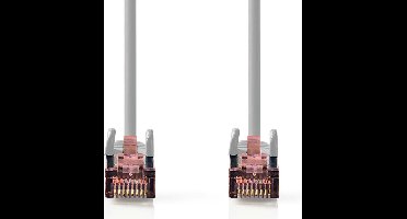 Nedis CAT6 Netwerkkabel - RJ45 Male - RJ45 Male - S/FTP - 2.00 m - Rond - LSZH - Grijs - Label