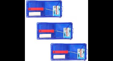 Veba Lakroller schilderset - 3x - extra fijn - verfbak en beugel - Verfset - Schuim rollers