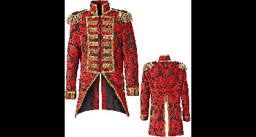 Widmann - Middeleeuwen & Renaissance Kostuum - Royale Frackjas Rood Vrouw - Rood - Large - Halloween - Verkleedkleding