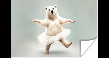 PosterMonkey - Poster - IJsbeer - Rok - Portret - Wit - Poster in lijst - Frame - 120x80 cm - Poster met kader