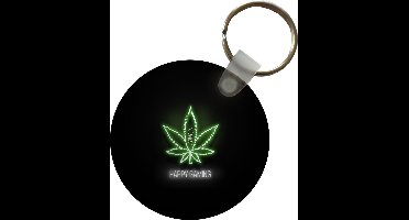 Sleutelhanger - Gaming - Tekst - Neon - Happy gaming - Groen - Plastic - Rond - Uitdeelcadeautjes