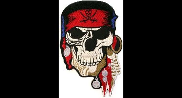 Applicatie Pirate skull 21x13,5 cm met lijm