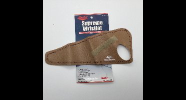 Bowling Bowlingwristlet, 'Master Wristlet Supreme' kleur bruin, simpele ondersteuning voor de pols, one size fits all, met klittebandsluiting. Voor rechtshandige bowler