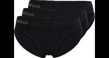 Apollo - Dames slip - Zwart - Maat XL - 3-Pack - Dames ondergoed - Sloggie ondergoed - Dames boxershort