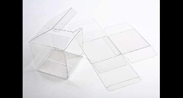Plastic Doosjes 10,2x10,2x10,2cm Kristalhelder (25 stuks)