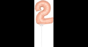 Folat - Folieballon cijfer 2 Rose Gold - 36 cm