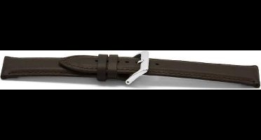 Horlogeband Universeel F346 Leder Donkerbruin 18mm