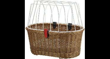KLICKfix Doggy Basket 40 - Fietsenmand voor honden (mandclip) 52 cm (bruin)
