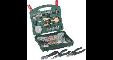 Bosch X-Line borenset - 70-delig - Titanium Plus Serie - Voor hout, metaal en steen - Met gratis handgereedschap