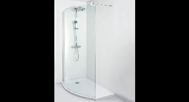 Inloopdouche Allibert Walk-In Wings Gebogen Links 140x210cm Antikalk 8mm Helder Glas