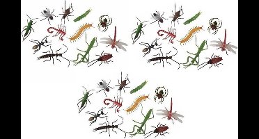 36x Fopartikelen/nepartikelen plastic enge beestjes insecten - Fun en fopartikelen