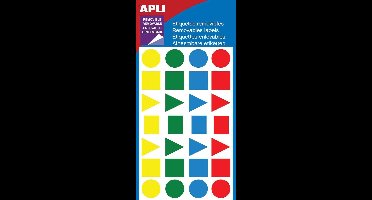 Apli verwijderbare etiketten geassorteerde vormen, 112 stuks