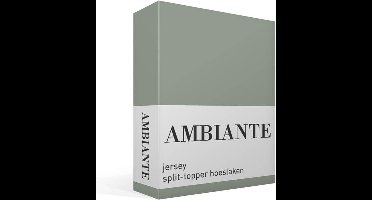 Ambiante jersey split-topper hoeslaken - Lits-jumeaux - Green