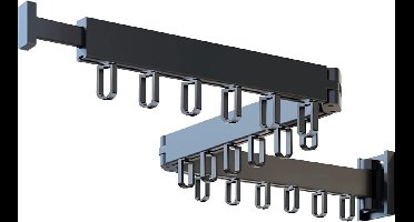 Ruimtebesparend Intrekbaar Klerenhangerrek - Opvouwbaar Wanddroogrek - Praktische Organisator voor Kleding - Muurbevestiging - Efficiënt Wasgoedrek