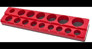 HBM magnetische accessoirehouder voor 16 stuks 3/8 inch Engelse maten, rood