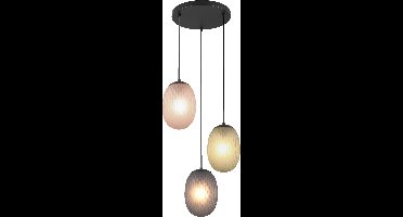 TRIO FACETTE - Hanglamp - Zwart mat - excl. 3x E27 4 W - Plafondbevestiging - In hoogte verstelbaar