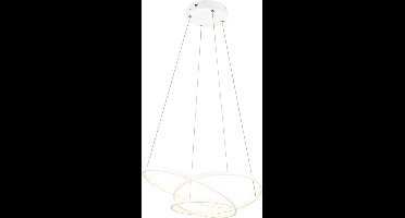 TRIO DARVIN - Hanglamp - Wit mat - incl. 1x SMD 34 W - Instelbare lichtkleur - Dimbaar met schakelaar - Plafondbevestiging - Niet geschikt voor externe dimmer - In hoogte verstelbaar - DIP - Schakelaar