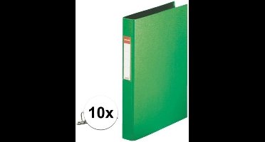 Esselte Ringband mappen/ordners - 10x - groen - A4 - opbergen - kantoorartikelen