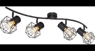 Globo - spot - Priska - zwart - metaal - opbouwspot - E27 - 54017-4