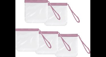 Somstyle Vloeistofzakken 5 Stuks Vliegtuig Handbagage - Transparant - Herbruikbaar - Roze