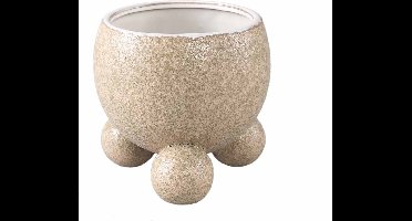 PTMD Bloempot Malinda - 17x17x16 cm - Keramiek - Geel