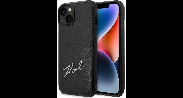 Karl Lagerfeld Signature Back Case met Card Slot - Geschikt voor Apple iPhone 14 (6.1") - Zwart
