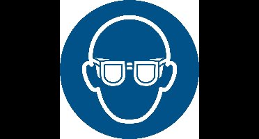 Pictogram bordje Oogbescherming verplicht | Ø 100 mm - verpakt per 2 stuks