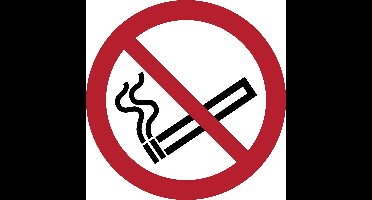 Tarifold verbodsbord uit PP, rookverbod, diameter 20 cm