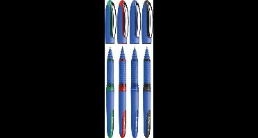 Schneider rollerball - One Hybrid C - conus punt - lijnbreedte 0,5mm - 4 stuks assorti kleuren - S-183294