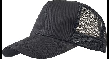 Atlantis Rapper Cotton 5 Panel Trucker Cap (Zwart/Zwart)