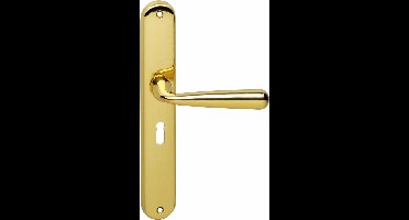 Intersteel Deurkruk Yvonne op schild sleutelgat 56 mm messing gelakt