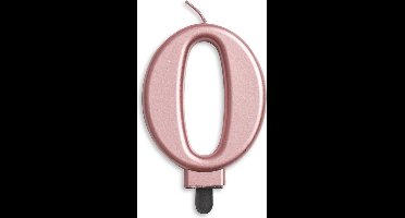 Wefiesta Verjaardagskaars Cijfer 0 Wax 7,8 Cm Roségoud