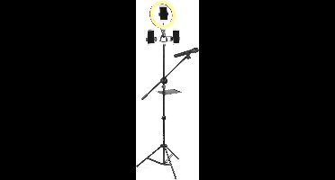 Ringlamp met statief - Vonyx RL25 - Professionele Tiktok lamp - 26cm - 30 lichtstanden - 186cm hoog