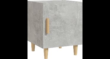 vidaXL - Nachtkastje - bewerkt - hout - betongrijs