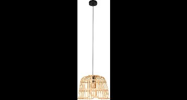 EGLO Glyneath Hanglamp - E27 - Ø 37,5 cm - Zwart/Hout