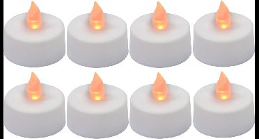 Grundig LED theelichtjes - 8x stuks - kunststof waxinelichtjes