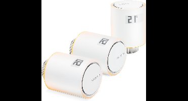 Netatmo Slimme Radiatorknop – Slimme Thermostaatknop – 3 Stuks Uitbreiding - geschikt voor Google Home, Alexa & Apple HomeKit