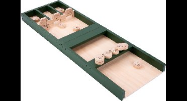 Tweedelige Sjoelbak Kinder Dino Thema – 80 cm – Inclusief Katoenen Opbergtas – Educatief & Gezelschapsspel voor Kinderen – Longfield