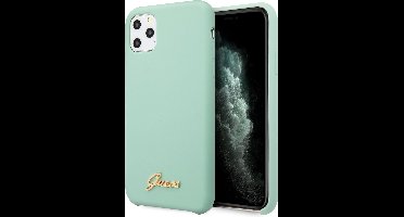 GUESS Vintage Siliconen Backcase Hoesje iPhone 11 Pro - Groen