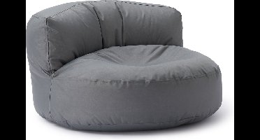 Lumaland Outdoor zitzak lounge, ronde zitzak voor buiten, 320 l vulling, 90 x 50 cm, grijs