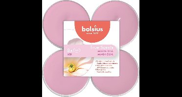 48 stuks Bolsius magnolia maxi geurtheelichtjes (8 uur) clear cups True Scents