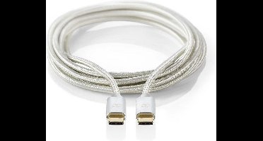 Nedis USB-Kabel - USB 3.2 Gen 1 - USB-C Male - USB-C Male - 60 W - 4K@60Hz - 5 Gbps - Verguld - 2.00 m - Rond - Gevlochten / Nylon - Aluminium - Cover Window Box